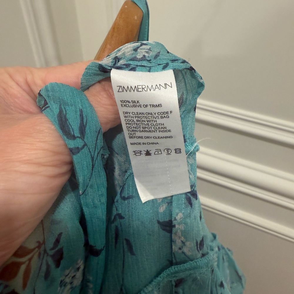 Zimmerman Moncur green silk dress with matching slip. Size m/2/6/8 - Picture 6 of 7